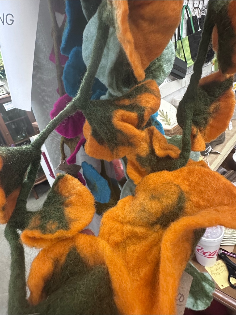 Felted Wool Floral Scarf - Handmade - NEW!